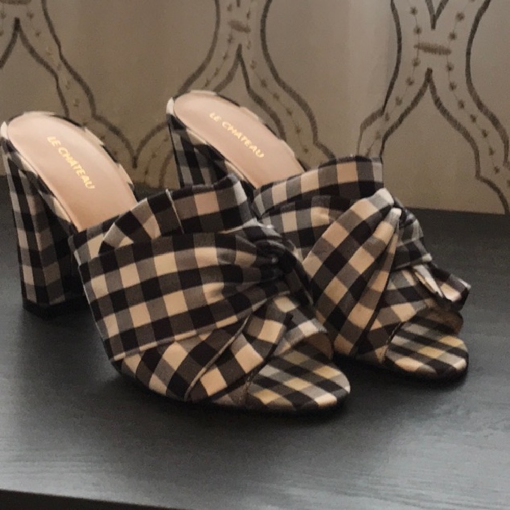 Le Chateau Size 40 Black and white Checkered Shoes